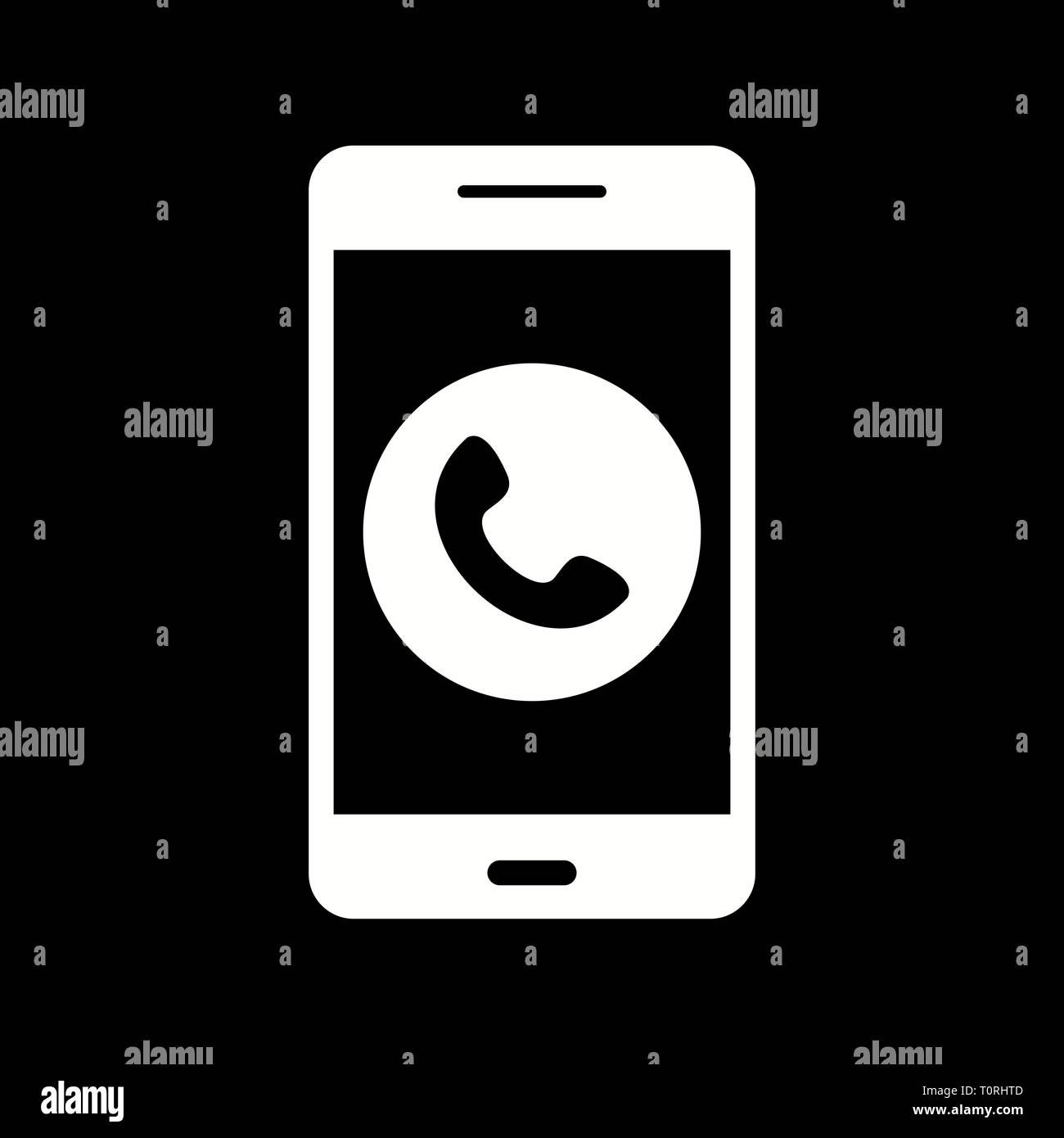 Illustration Call Mobile Application Icon Stock Photo - Alamy