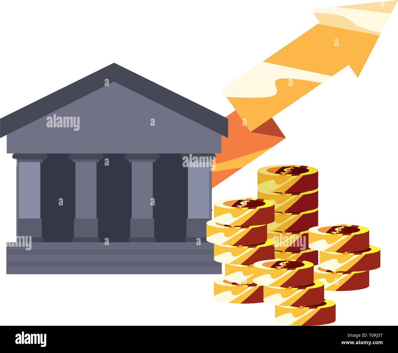 business gold arrow money coins vector illustration Stock Vector Image ...