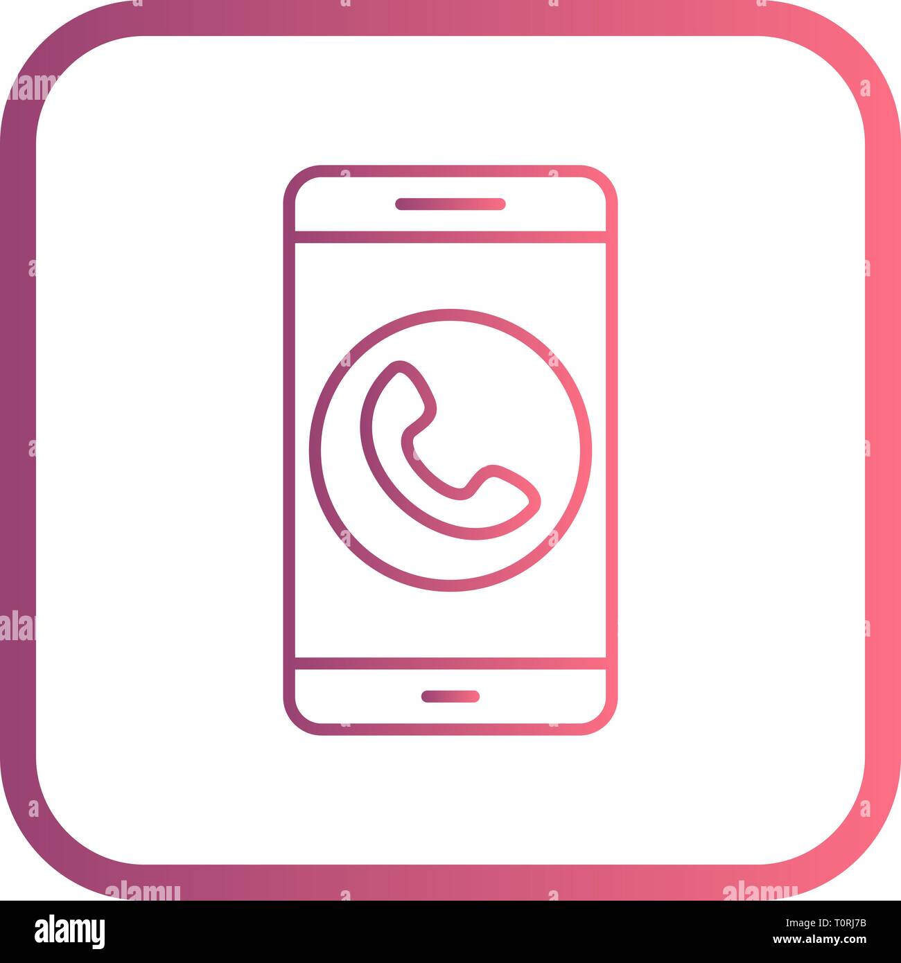 Illustration Call Mobile Application Icon Stock Photo - Alamy