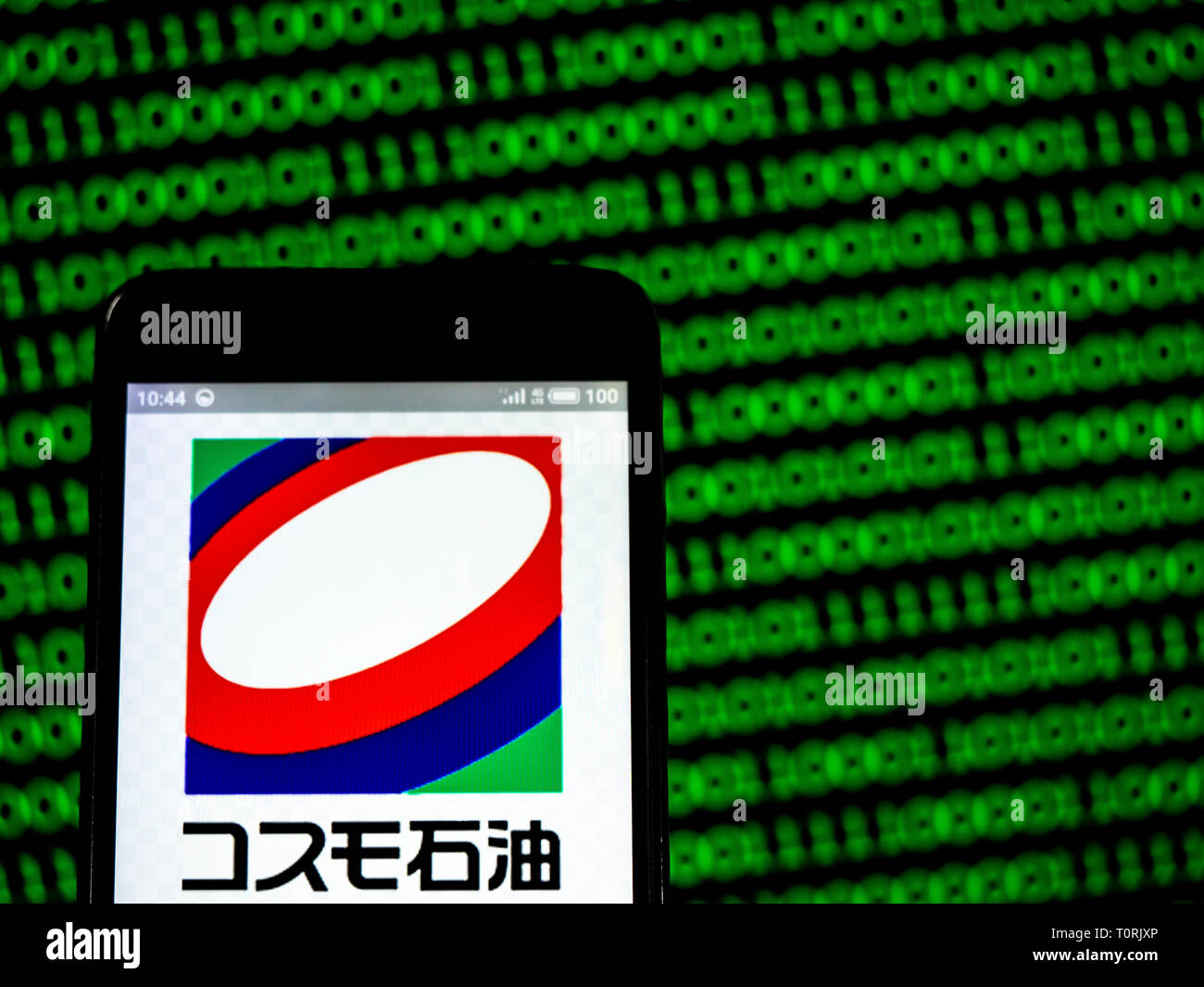 Cosmo Oil Company, Limited logo seen displayed on smart phone Stock