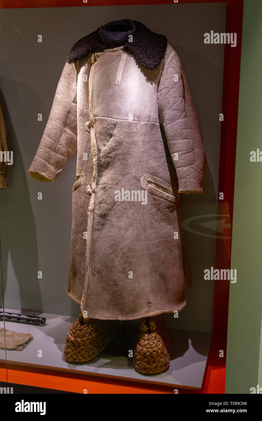 A thick winter coat worn by German sentry's on the Eastern Front in 1942,in  the Mémorial de Caen (Caen Memorial), Normandy, France Stock Photo - Alamy