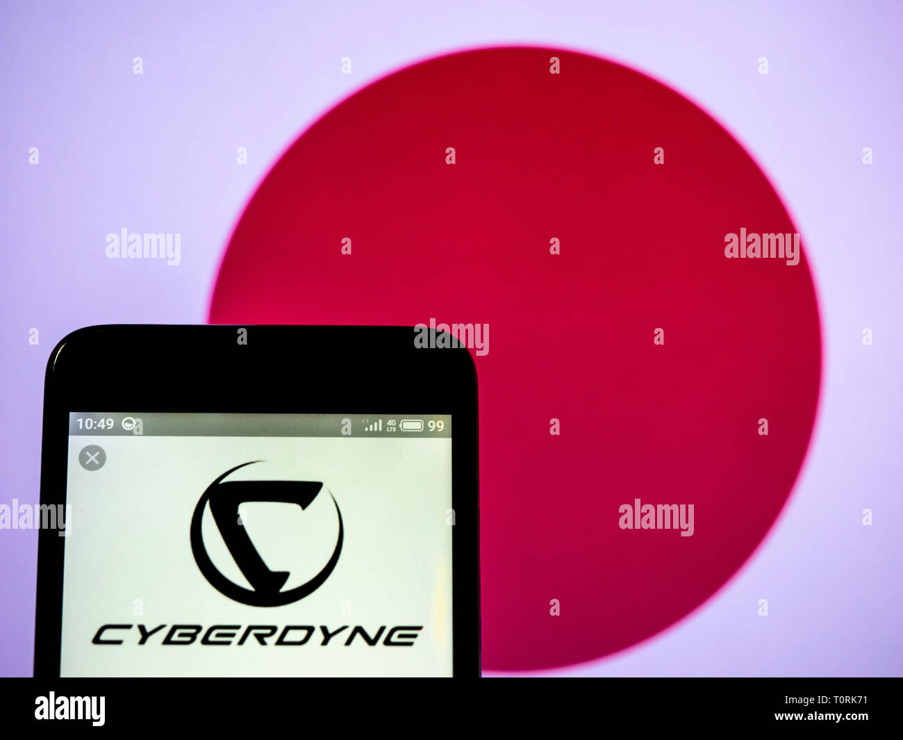 Cyberdyne Inc. logo seen displayed on smart phone. Stock Photo