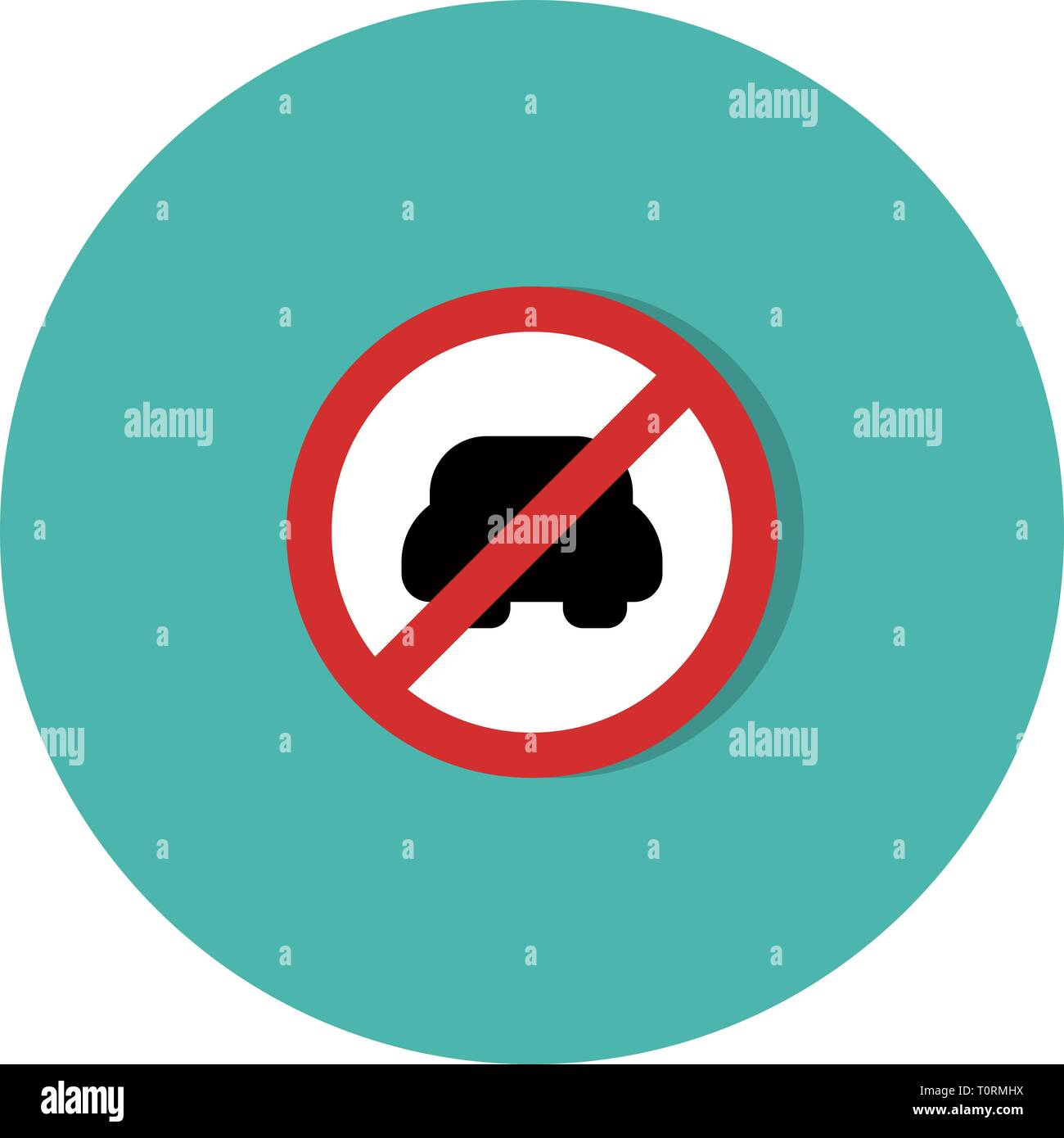 Illustration No entry for motor vehicle Icon Stock Photo - Alamy