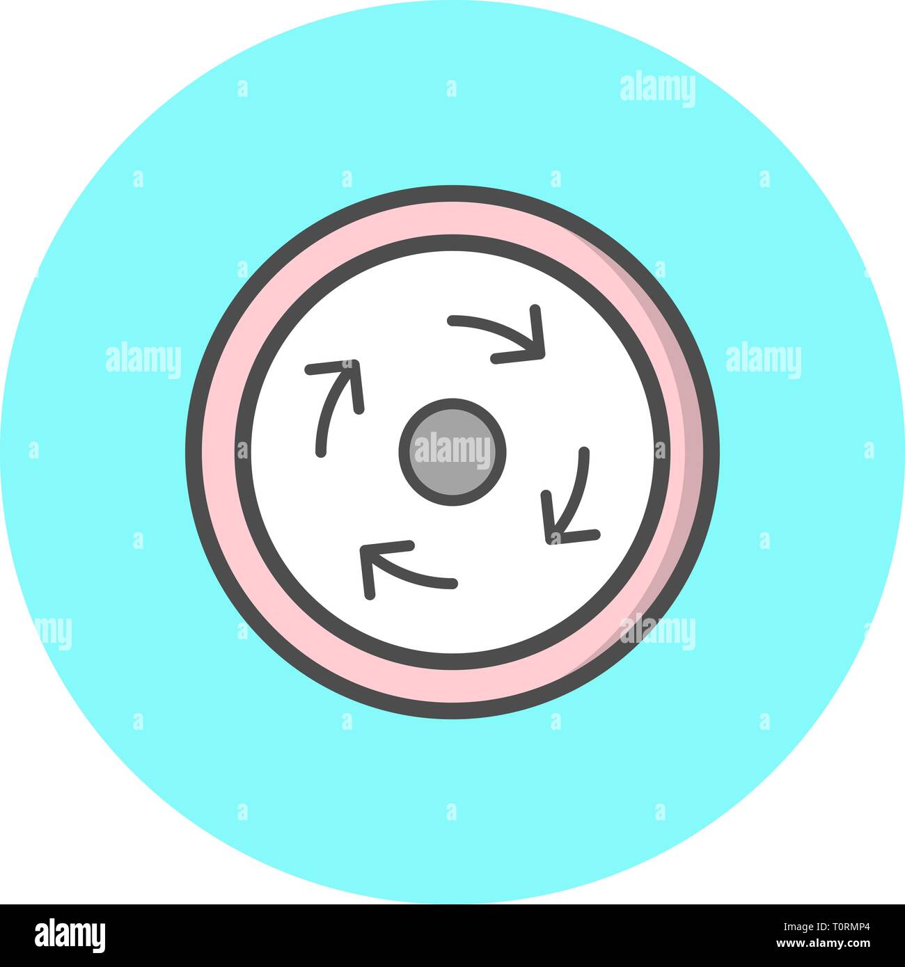 Illustration Compulsory roundabout Icon Stock Photo - Alamy