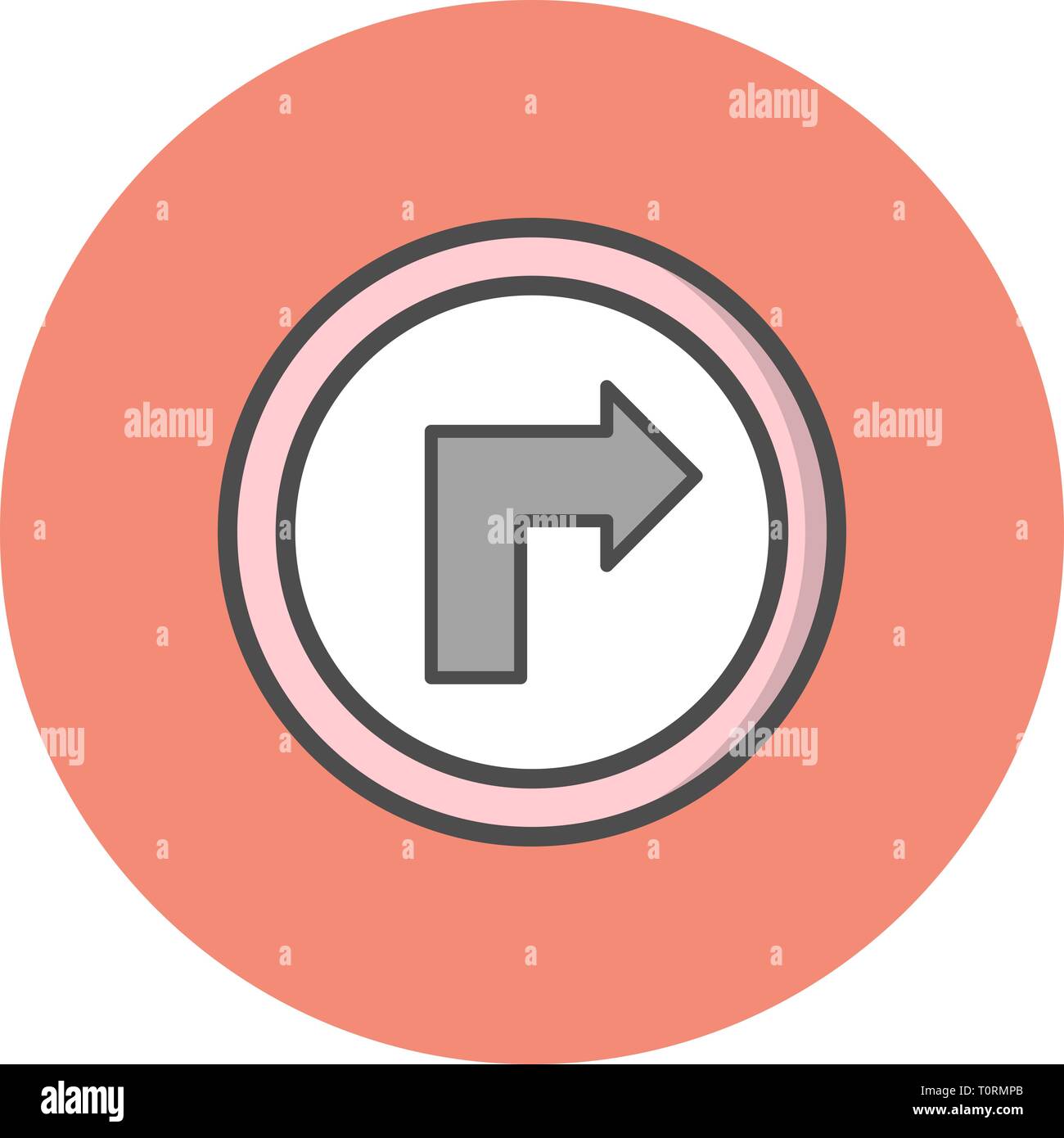 Illustration Turn to the Right Icon Stock Photo - Alamy