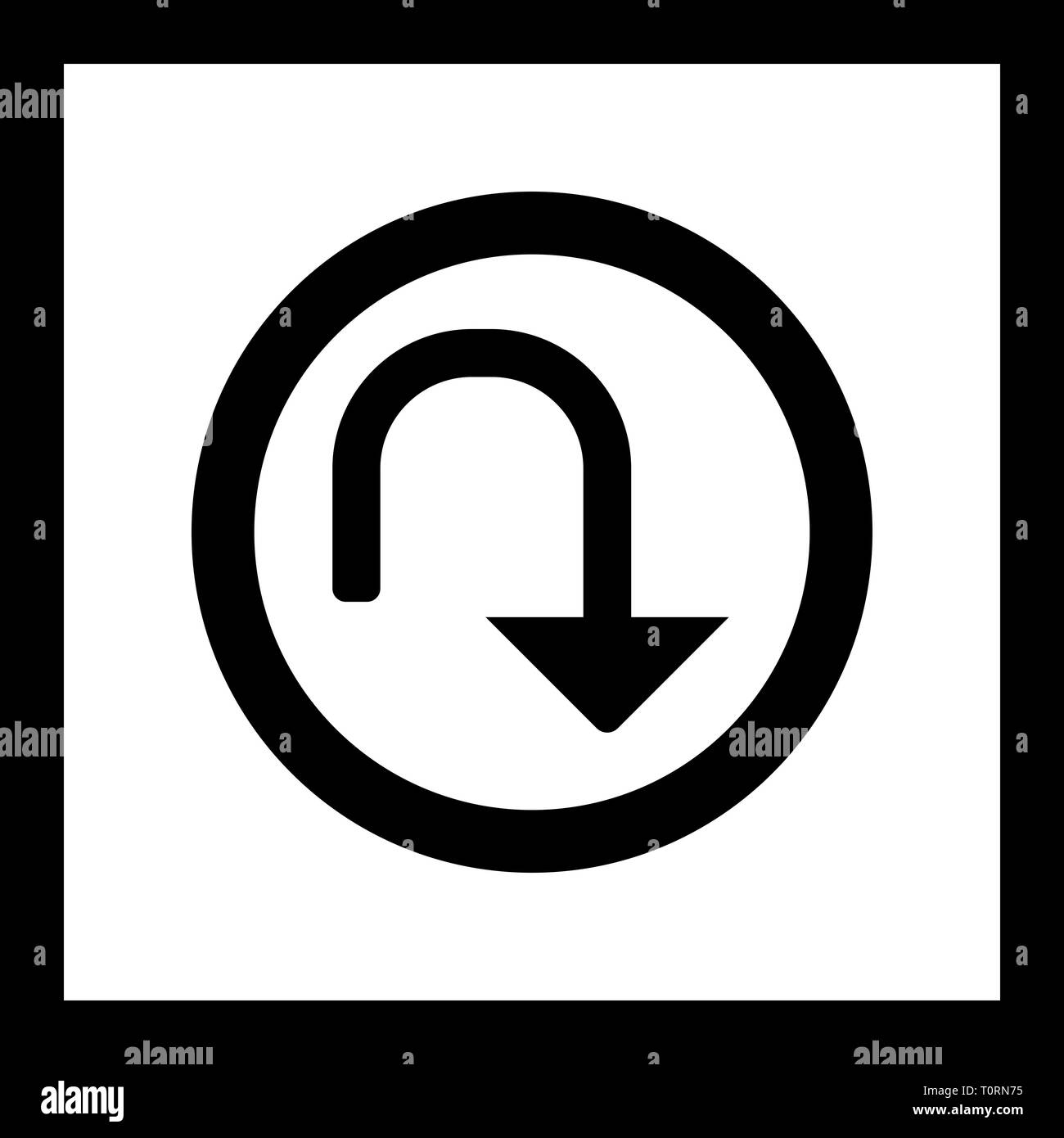 Illustration U-turn Icon Stock Photo - Alamy