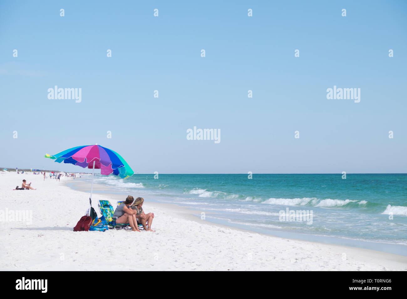 Tourists on vacation at Santa Rosa Island, Florida, USA Stock Photo