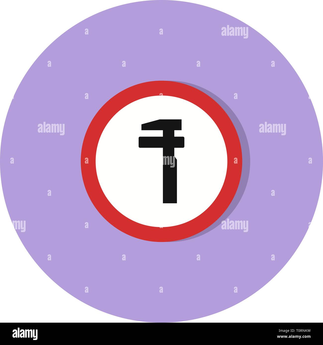 Illustration Break Down Service Road Sign Icon Stock Photo - Alamy