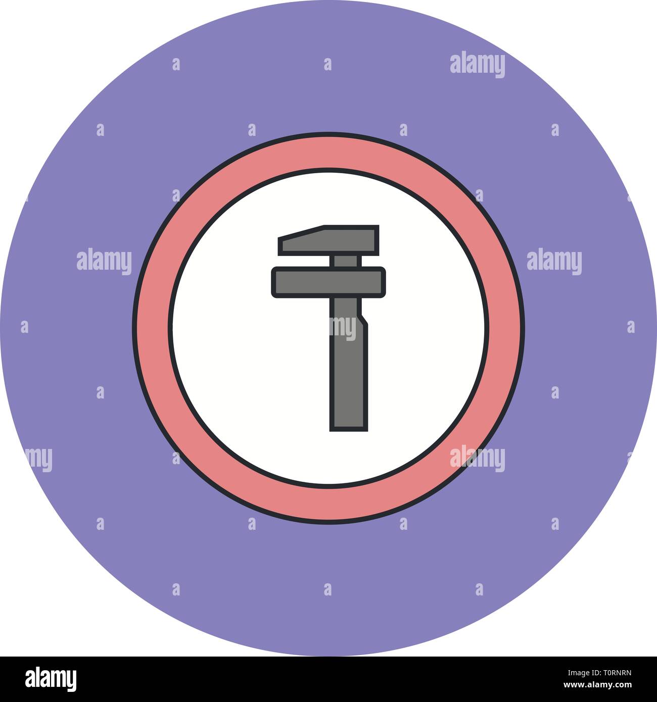 Illustration Break Down Service Road Sign Icon Stock Photo - Alamy