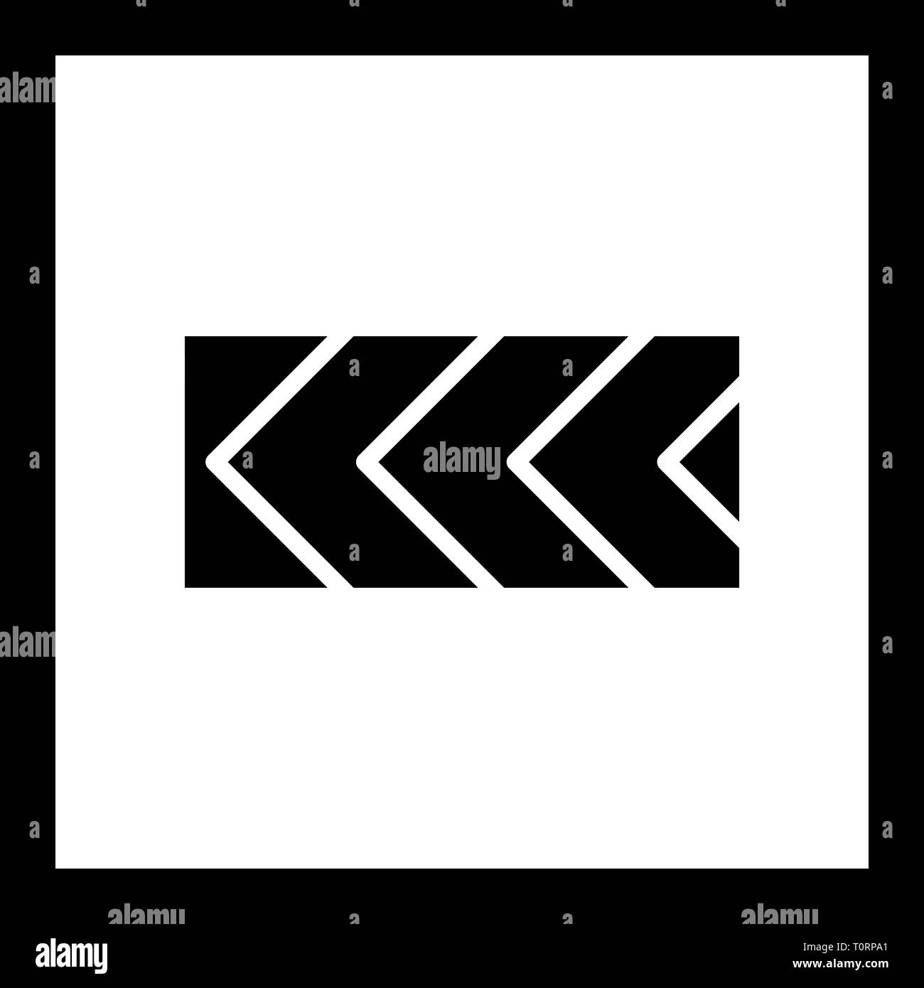 Illustration Sharp deviation of route to left Road Sign Icon Stock ...