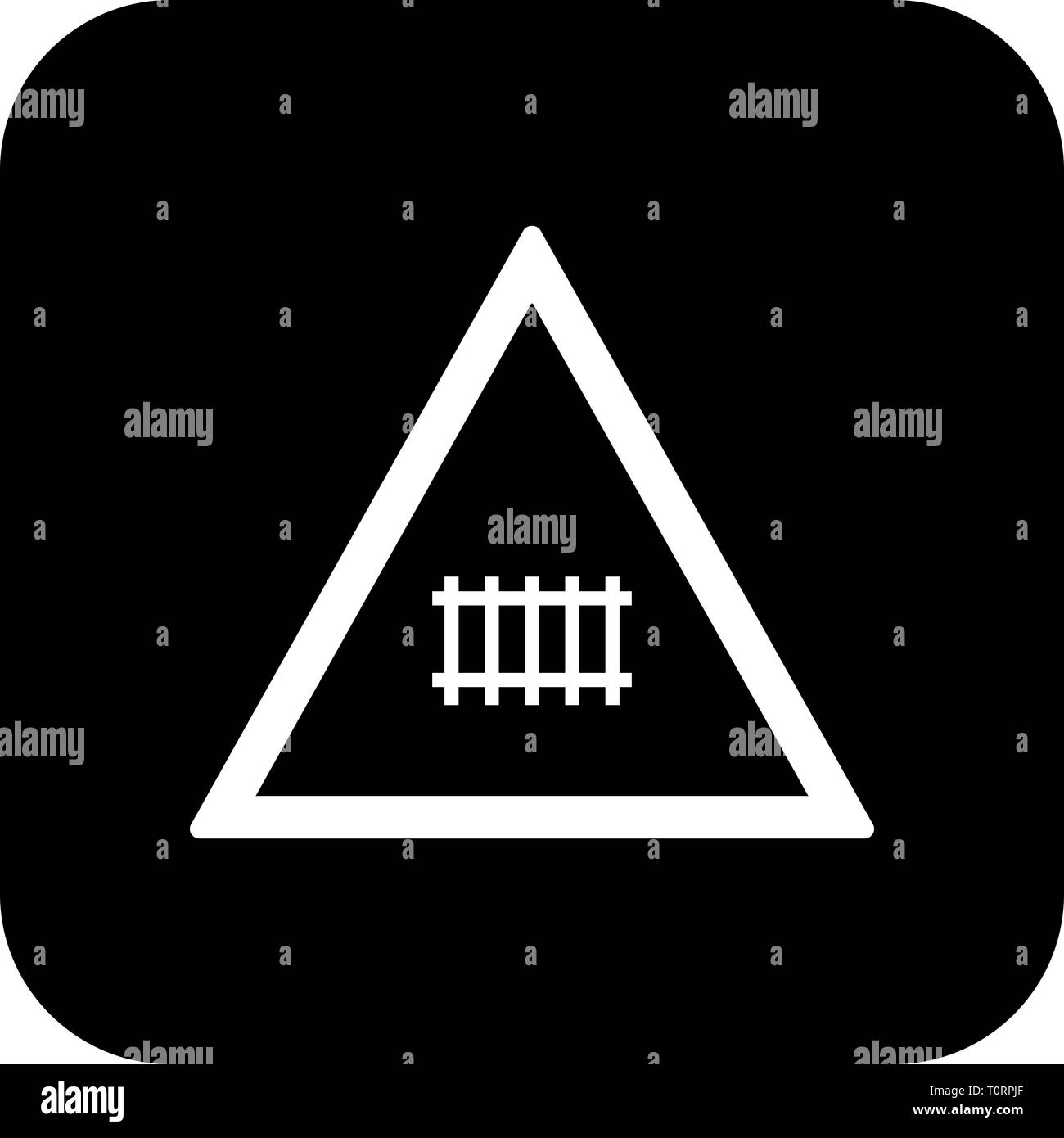 Illustration Level crossing (with gate) Road Sign Icon Stock Photo - Alamy