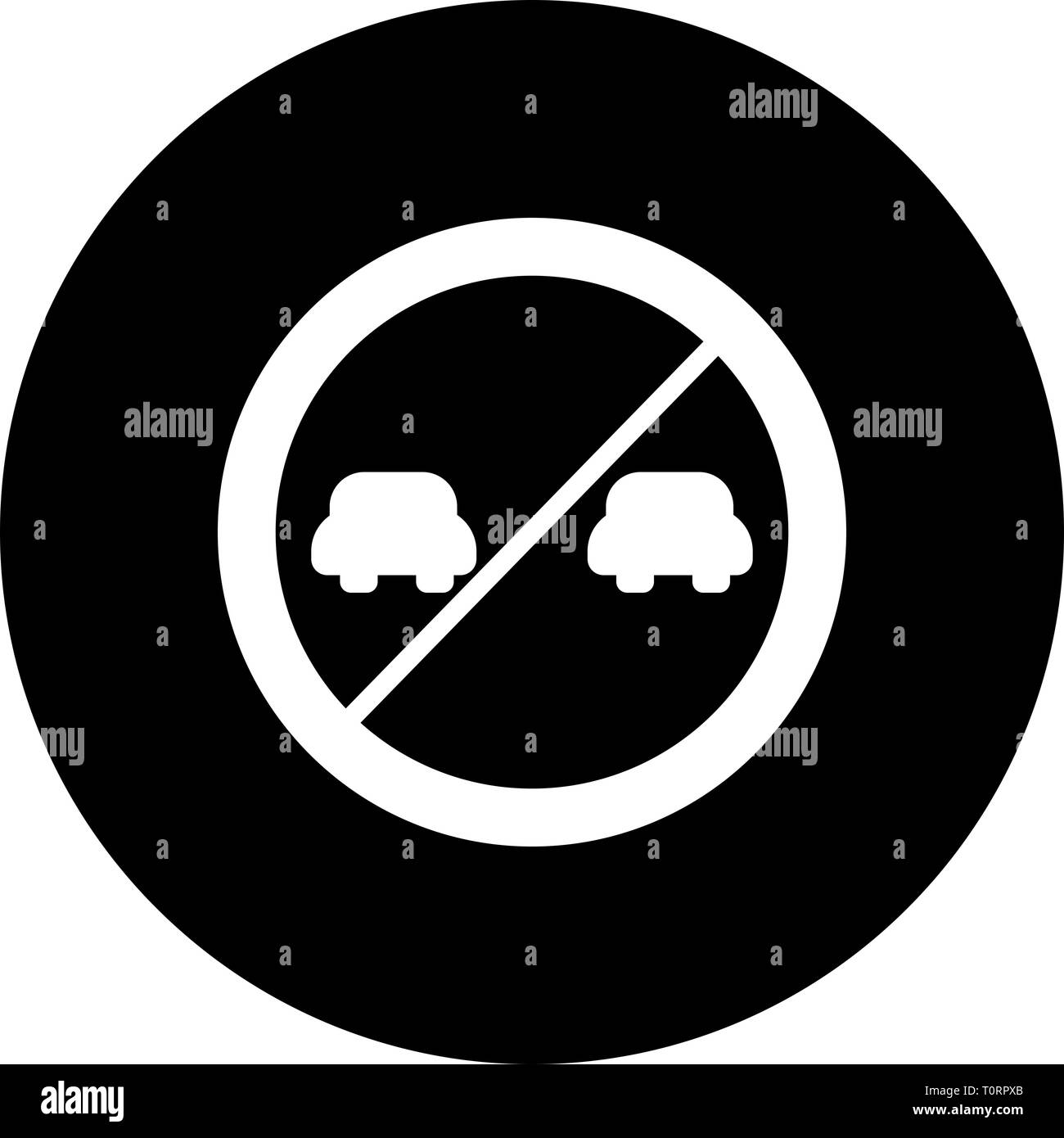 Illustration Overtaking prohibited Icon Stock Photo - Alamy