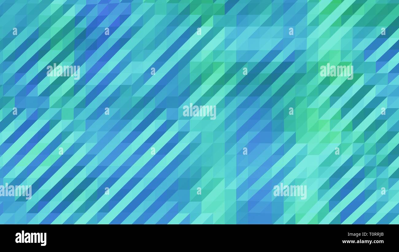 Blue and Green Low Poly Triangles Diagonal Abstract Background Stock Photo