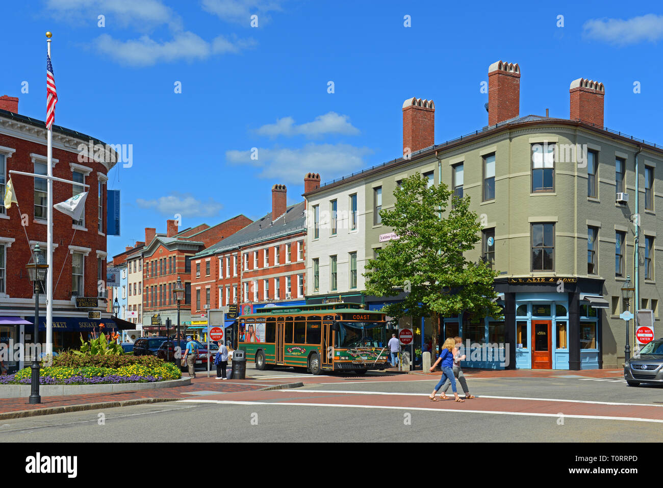 Historic buildings on Market Street at Market Square in downtown