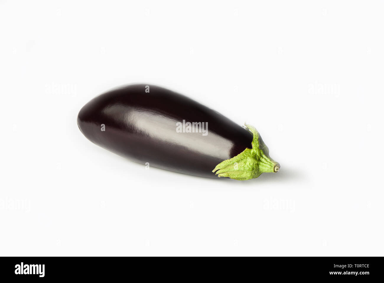 Eggplant or aubergine isolated on white background. Copy space Stock Photo