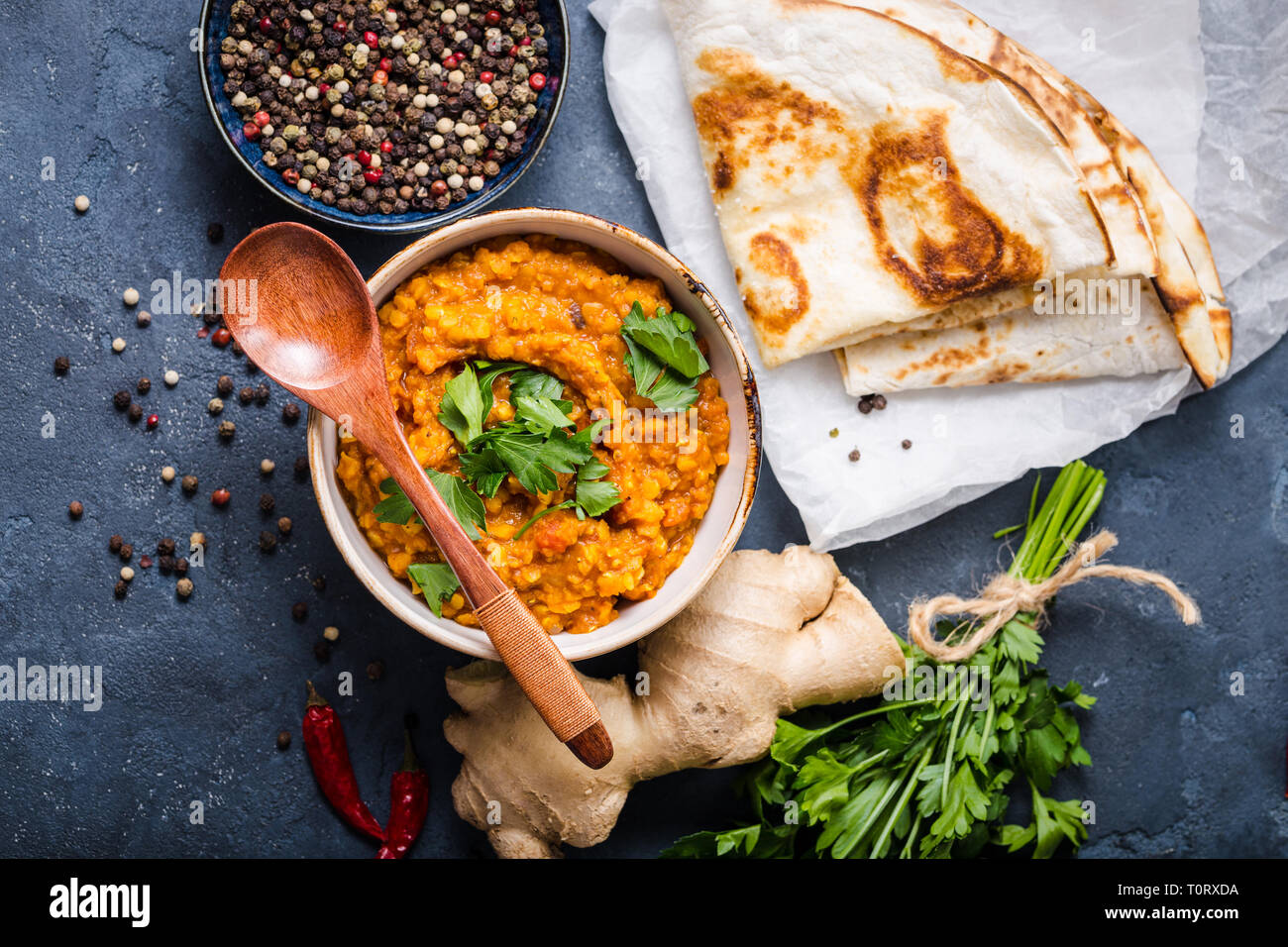 Traditional Indian lentils Dal Stock Photo Alamy