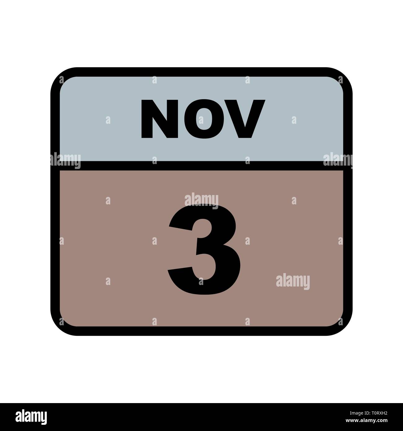 November 3rd Date on a Single Day Calendar Stock Photo Alamy