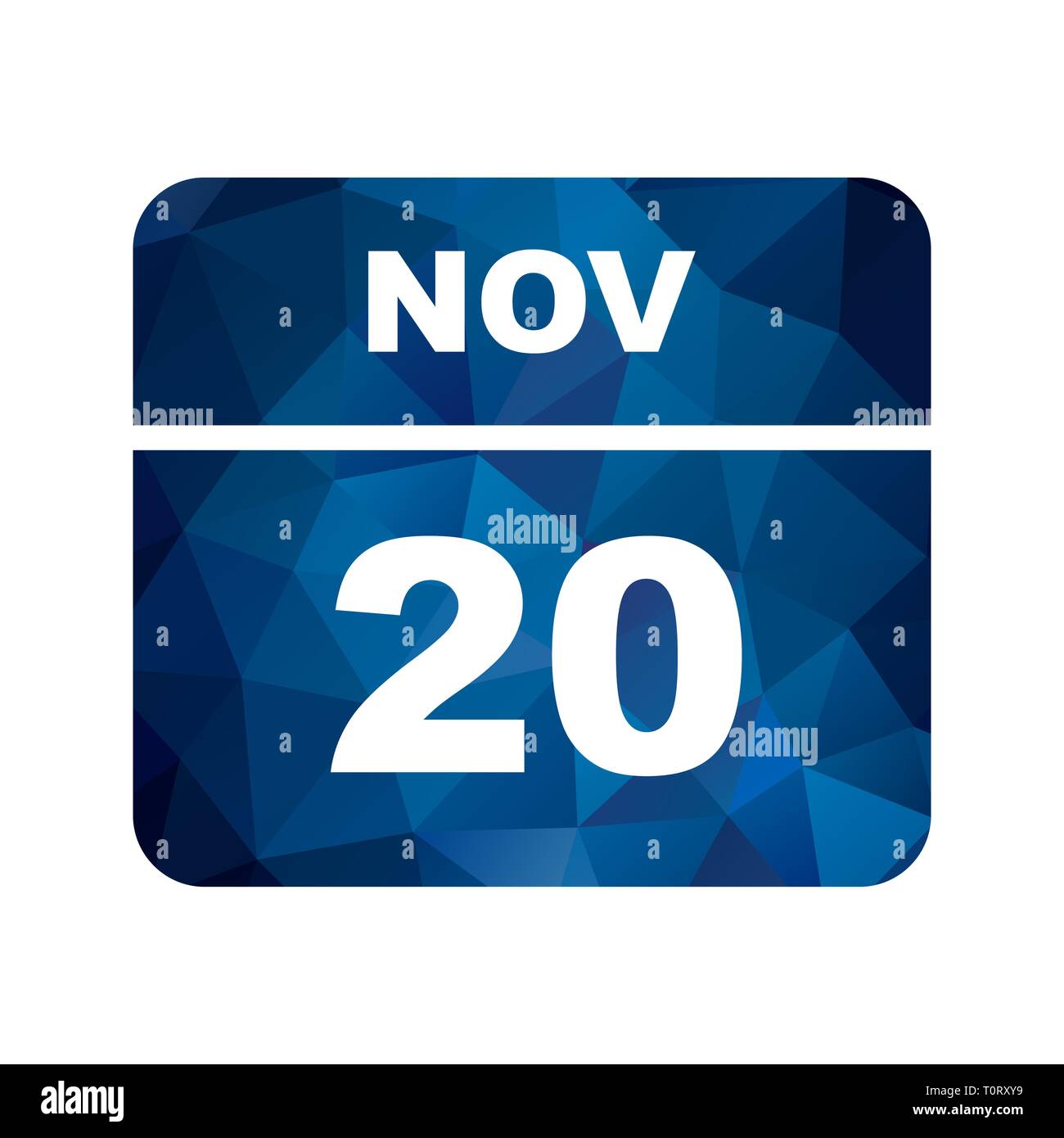 November 20th Date on a Single Day Calendar Stock Photo