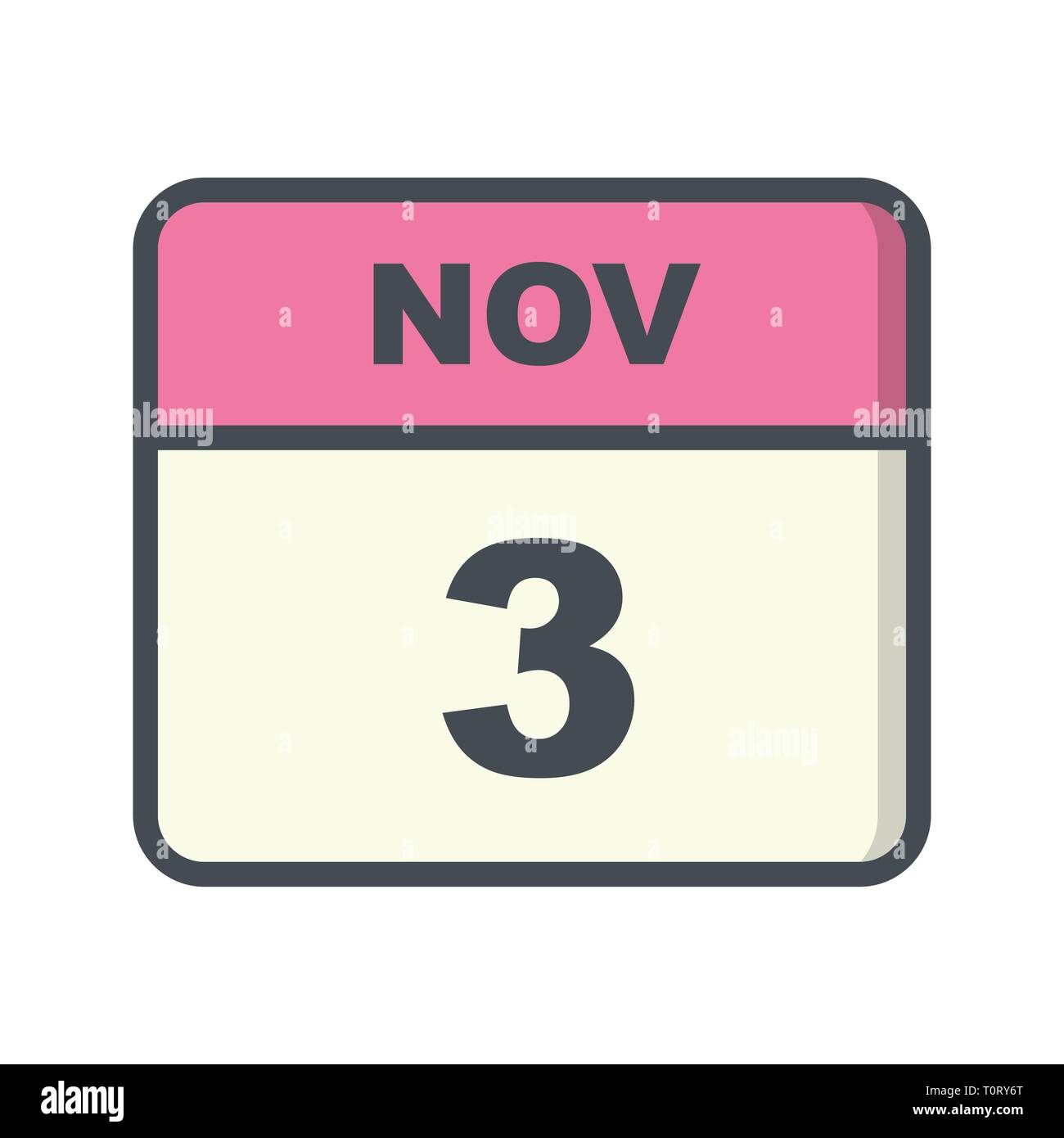 November 3rd Date on a Single Day Calendar Stock Photo - Alamy