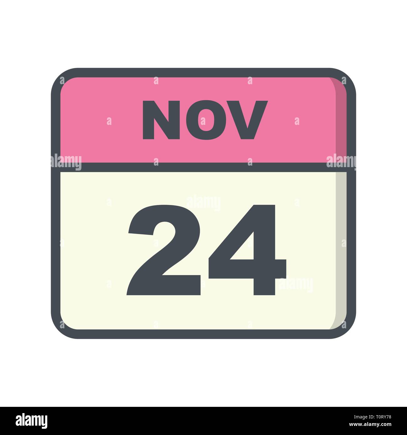 November 24th Date on a Single Day Calendar Stock Photo Alamy