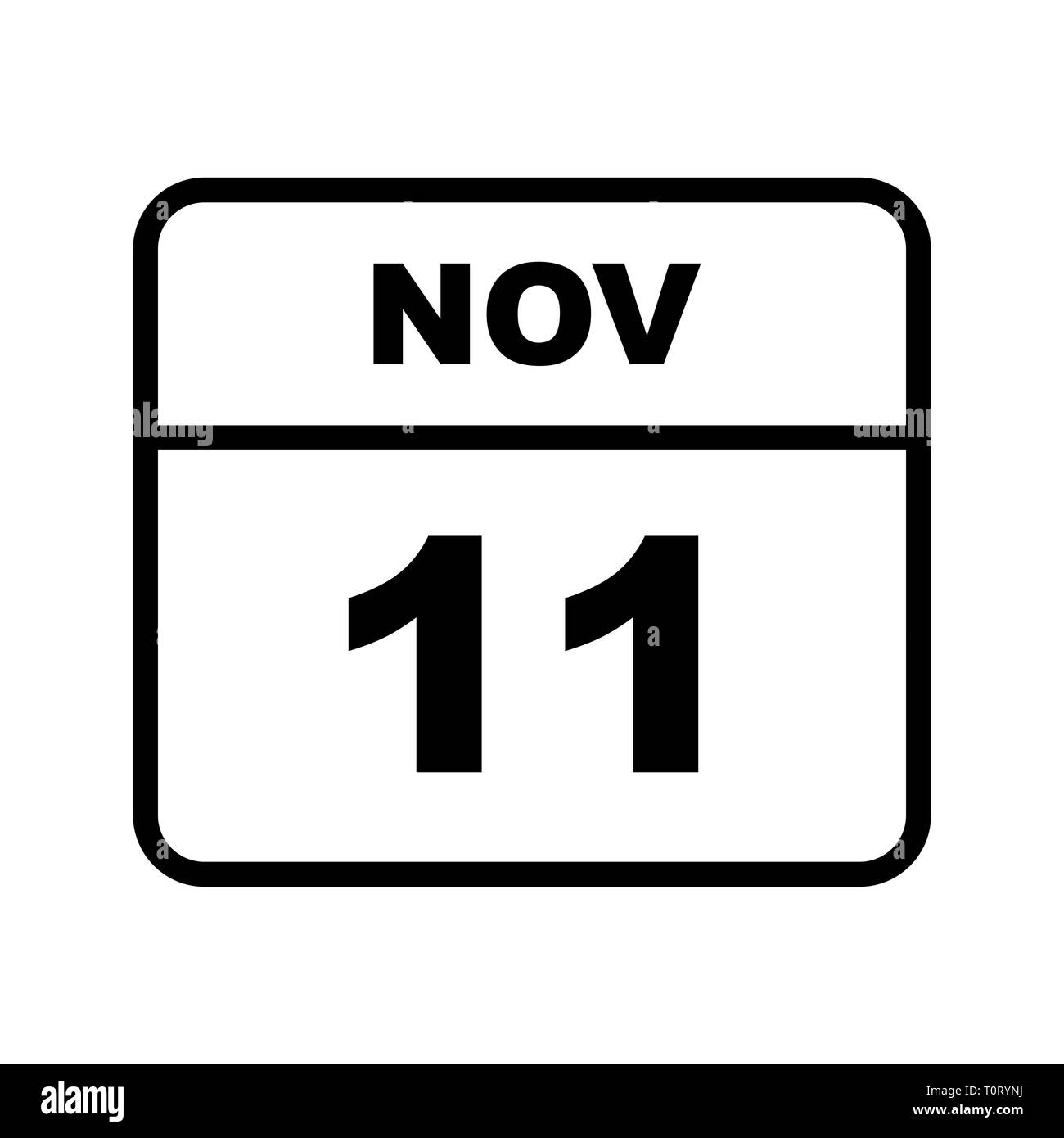 November 11th Date on a Single Day Calendar Stock Photo Alamy
