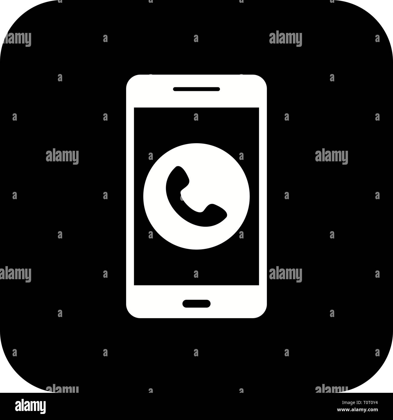 Illustration Call Mobile Application Icon Stock Photo - Alamy