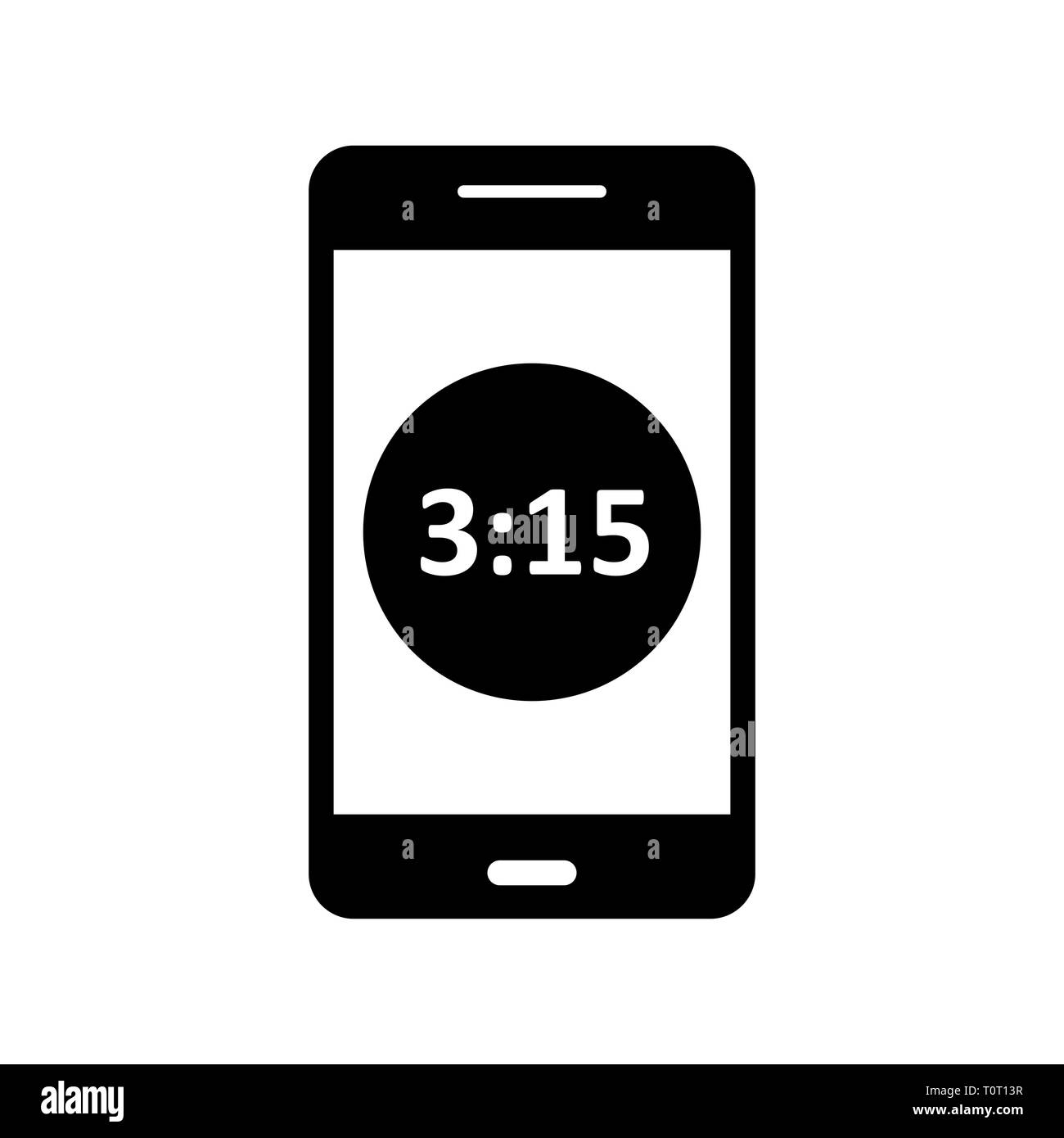 Illustration Time Display Mobile Application Icon Stock Photo - Alamy