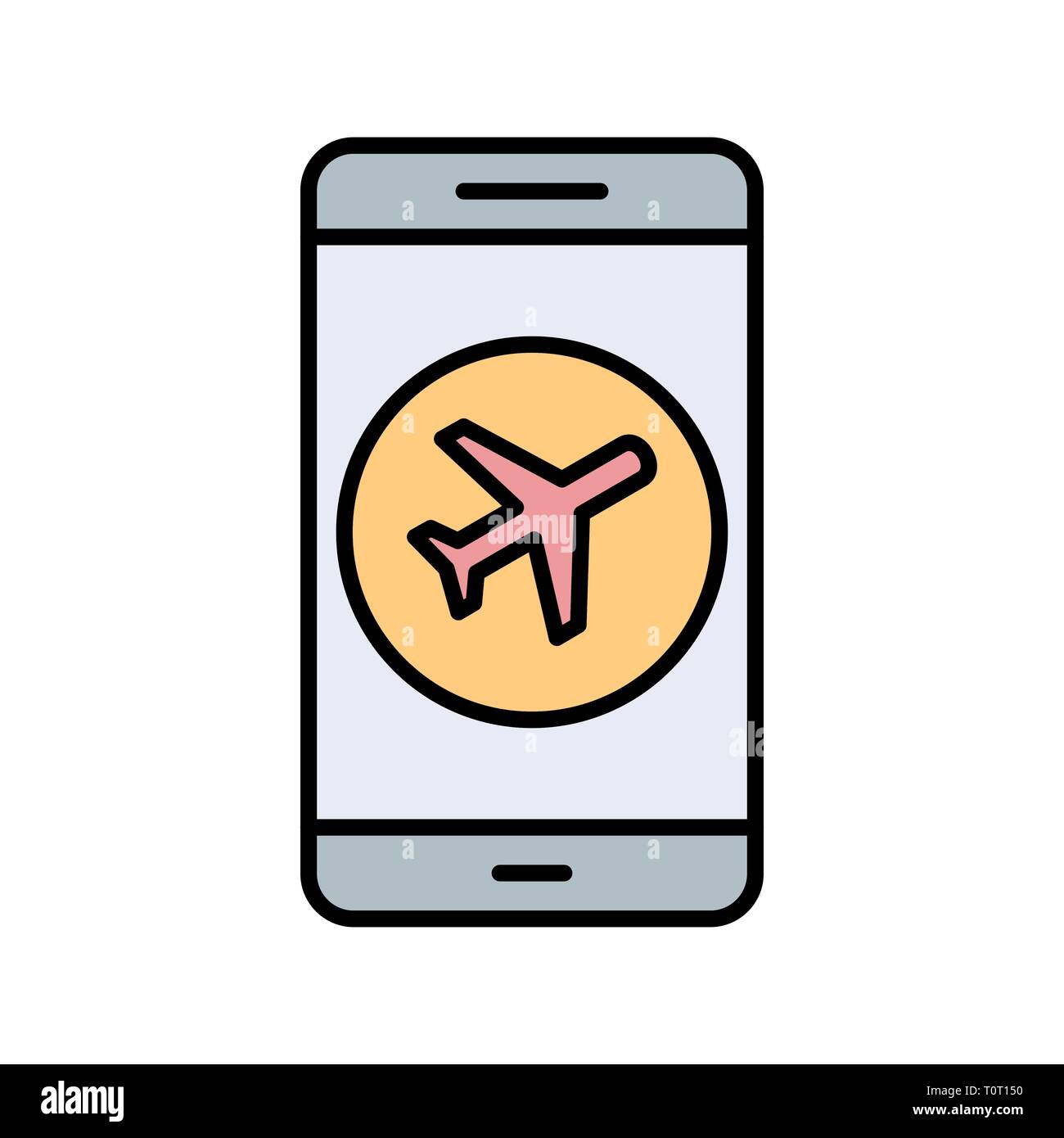 Illustration Airplane Mobile Application Icon Stock Photo - Alamy