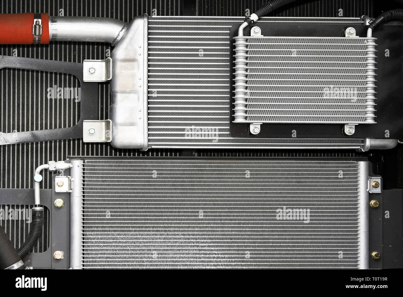 Cooling water radiators for heavy industrial machinery Stock Photo Alamy