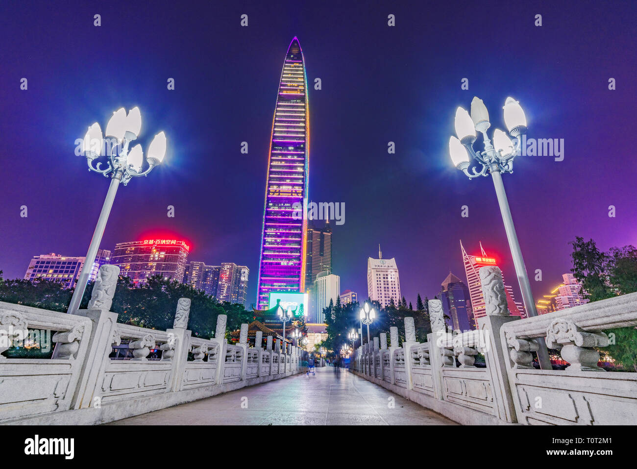 SHENZHEN, CHINA - OCTOBER 28: This is a night view of a city SHENZHEN, CHINA - OCTOBER 28: This is a night view of a city