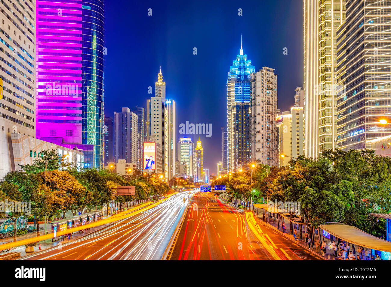 SHENZHEN, CHINA - OCTOBER 28: This is a night view of modern SHENZHEN, CHINA - OCTOBER 28: This is a night view of modern