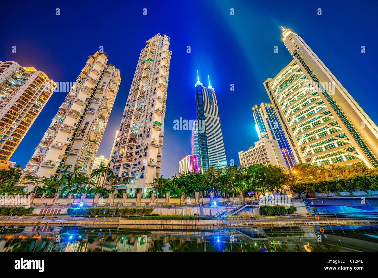 SHENZHEN, CHINA - OCTOBER 28: This is a night view of a city SHENZHEN, CHINA - OCTOBER 28: This is a night view of a city