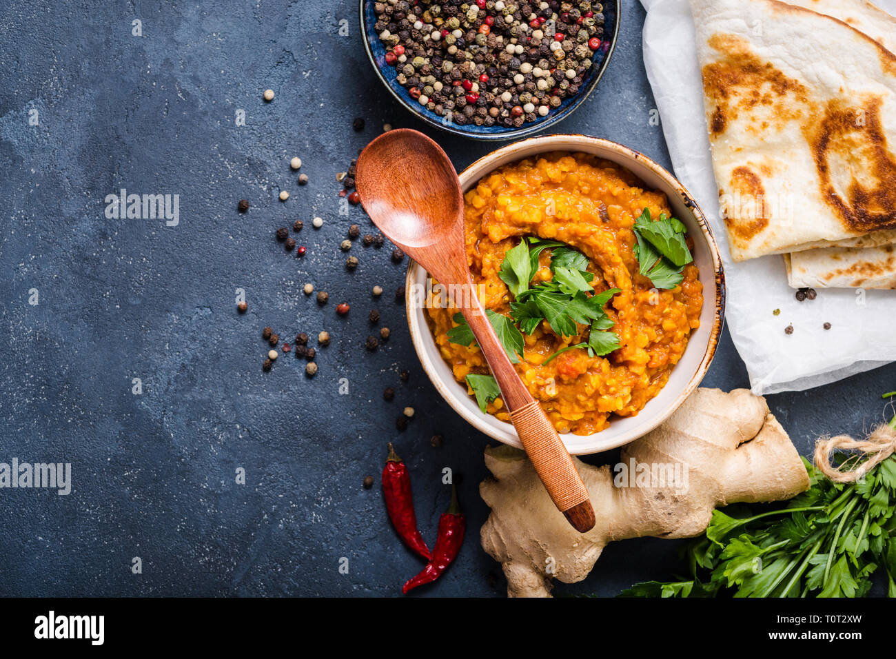 Traditional Indian lentils Dal Stock Photo Alamy