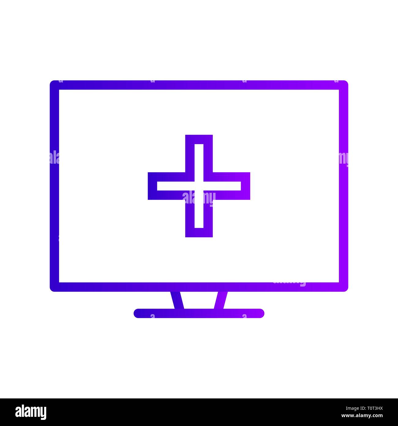 Illustration Online Medical Help Icon Stock Photo - Alamy