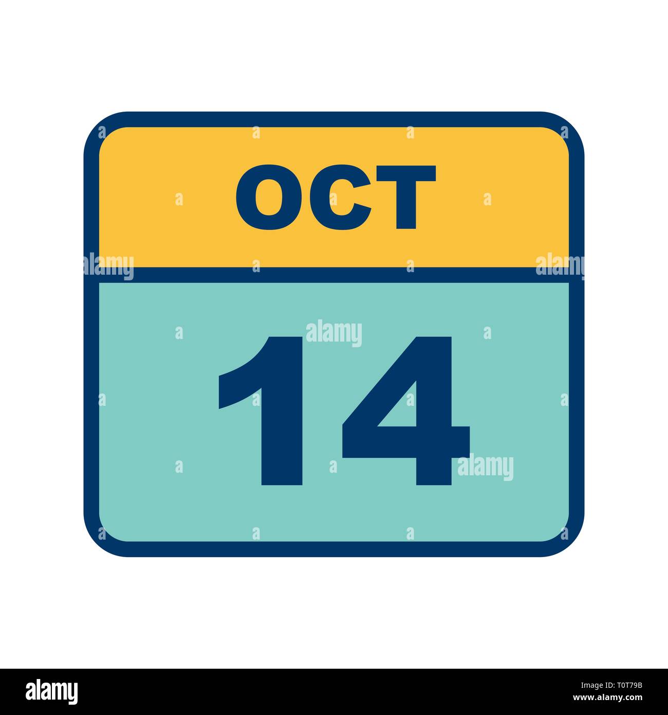 October 14th Date on a Single Day Calendar Stock Photo Alamy