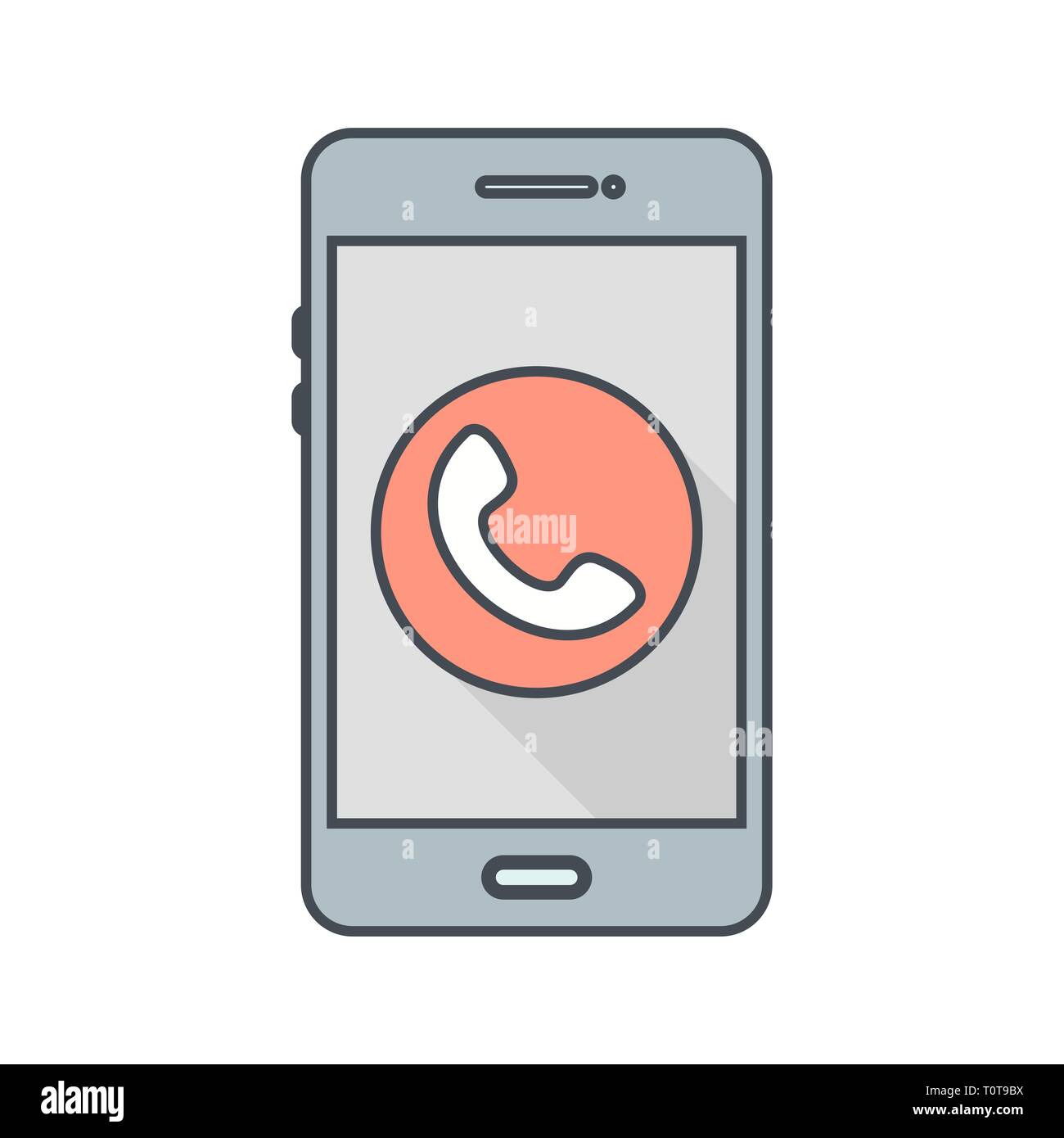 Illustration Call Mobile Application Icon Stock Photo - Alamy
