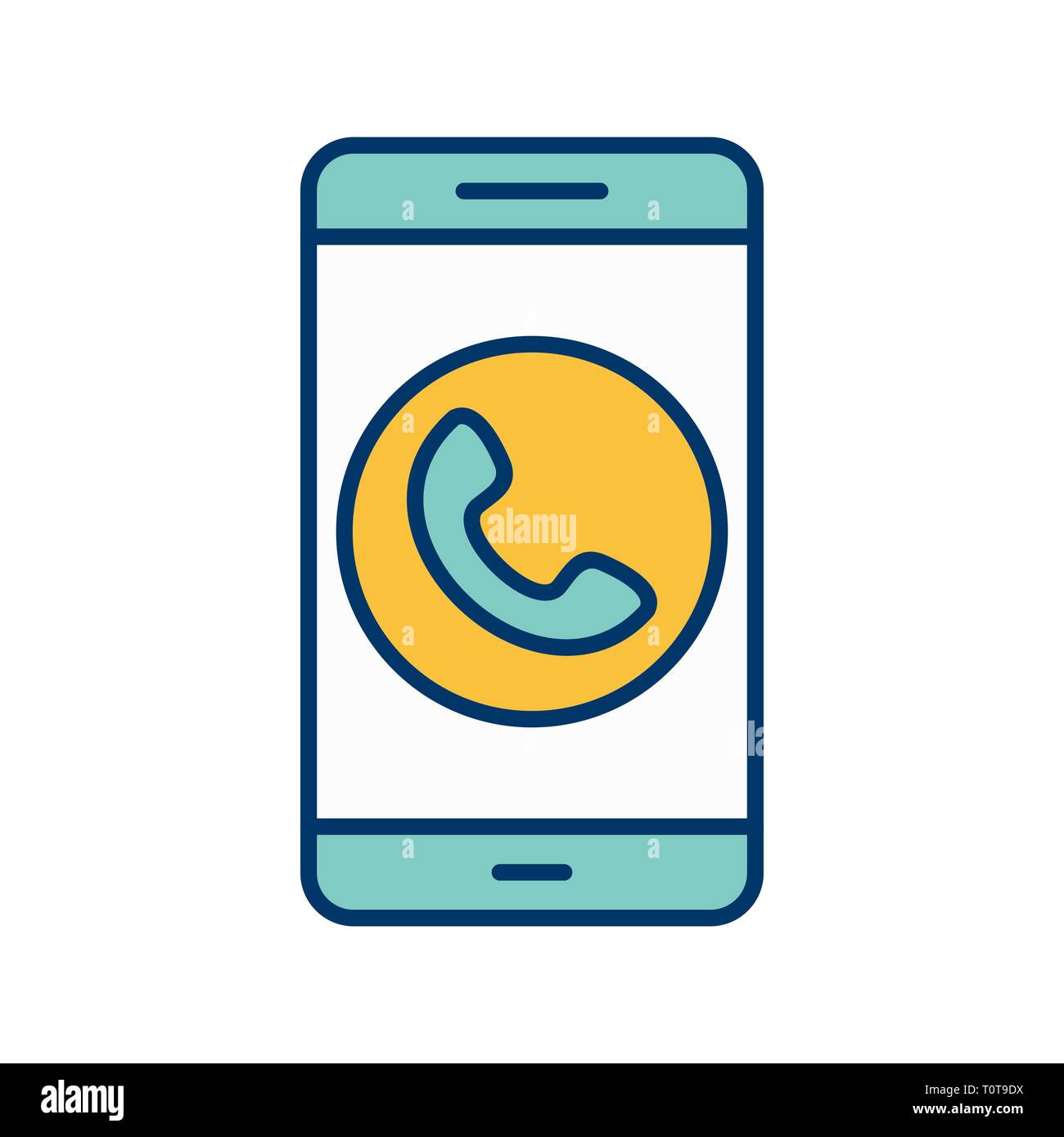 Illustration Call Mobile Application Icon Stock Photo - Alamy