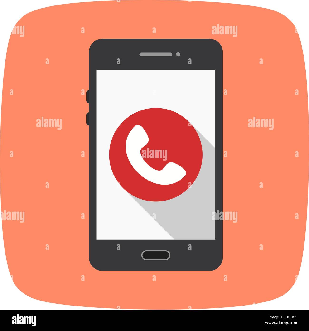 Illustration Call Mobile Application Icon Stock Photo - Alamy