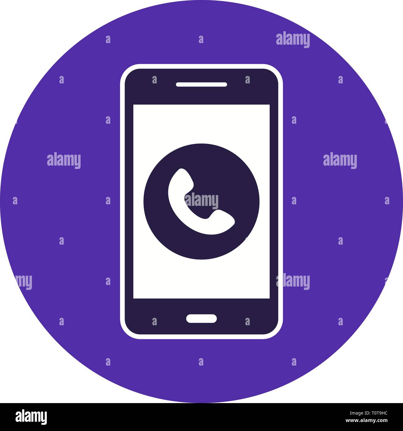 Illustration Call Mobile Application Icon Stock Photo - Alamy
