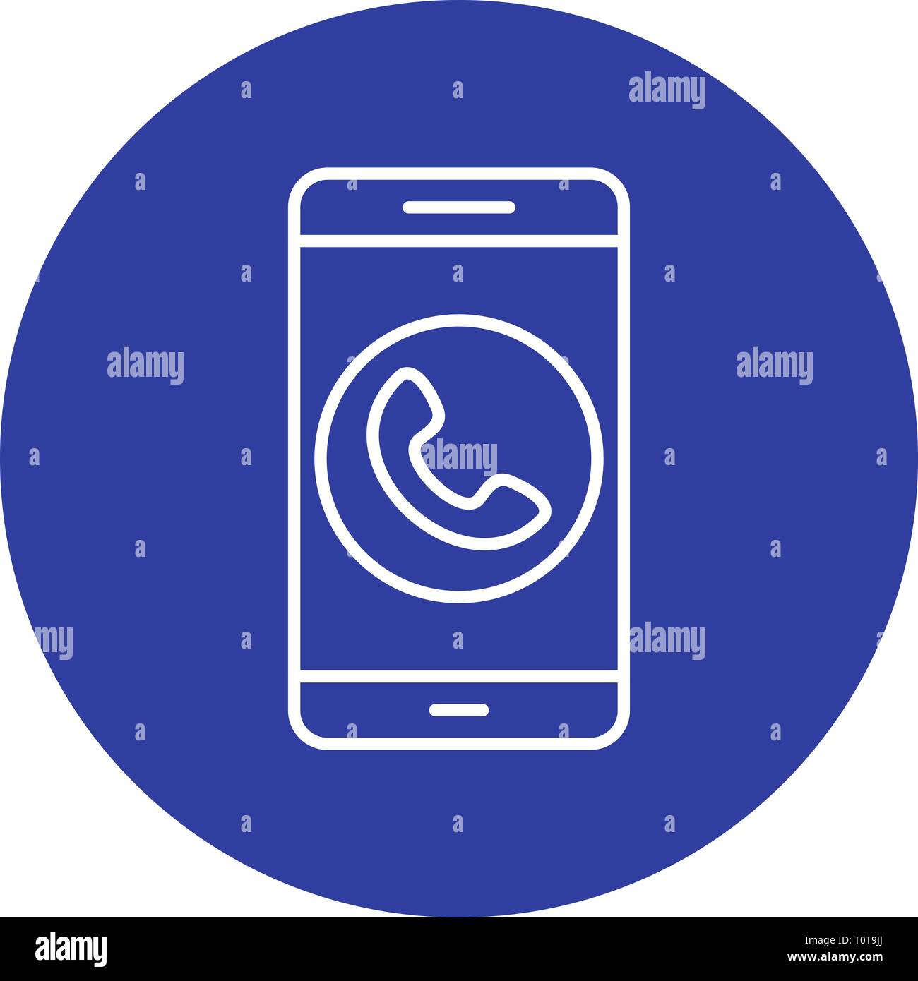 Illustration Call Mobile Application Icon Stock Photo - Alamy
