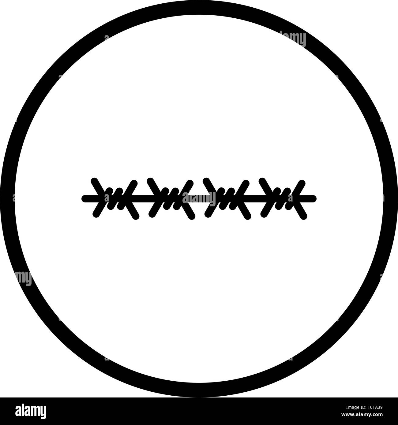 Illustration barbed wire Icon Stock Photo - Alamy