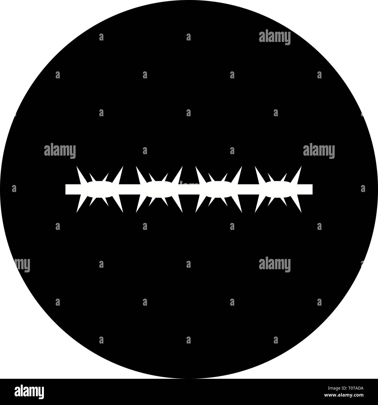 Illustration barbed wire Icon Stock Photo - Alamy