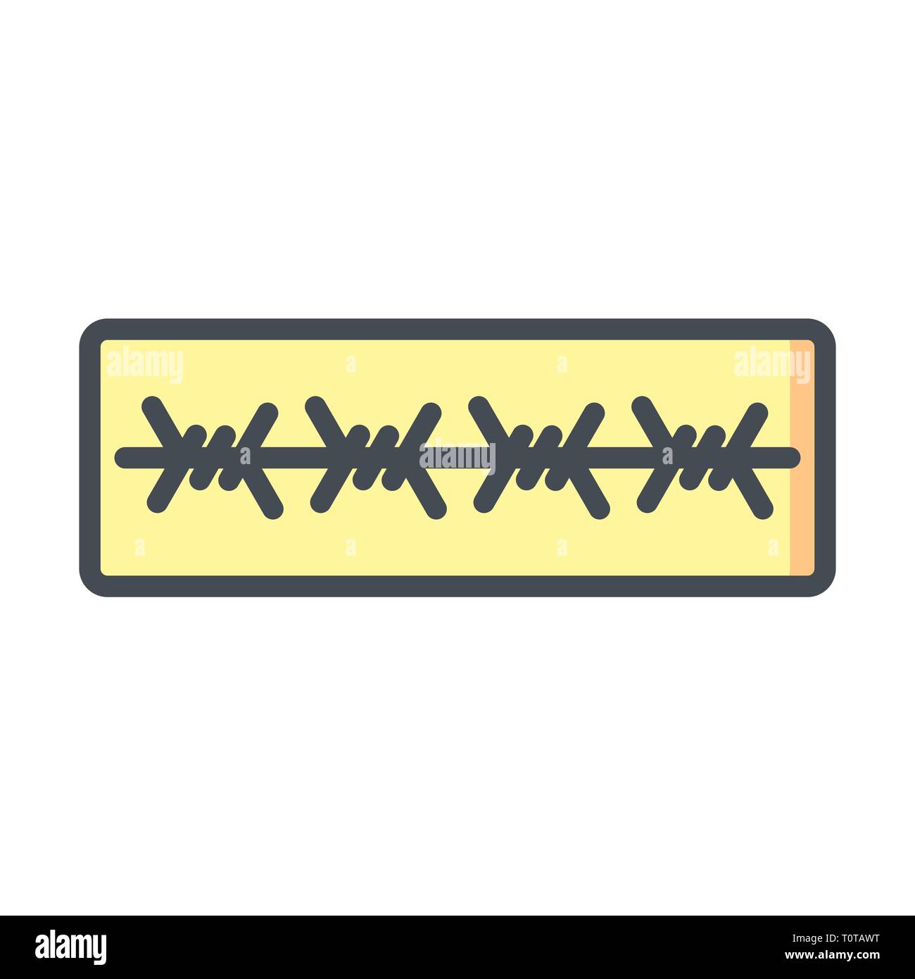 Illustration barbed wire Icon Stock Photo - Alamy