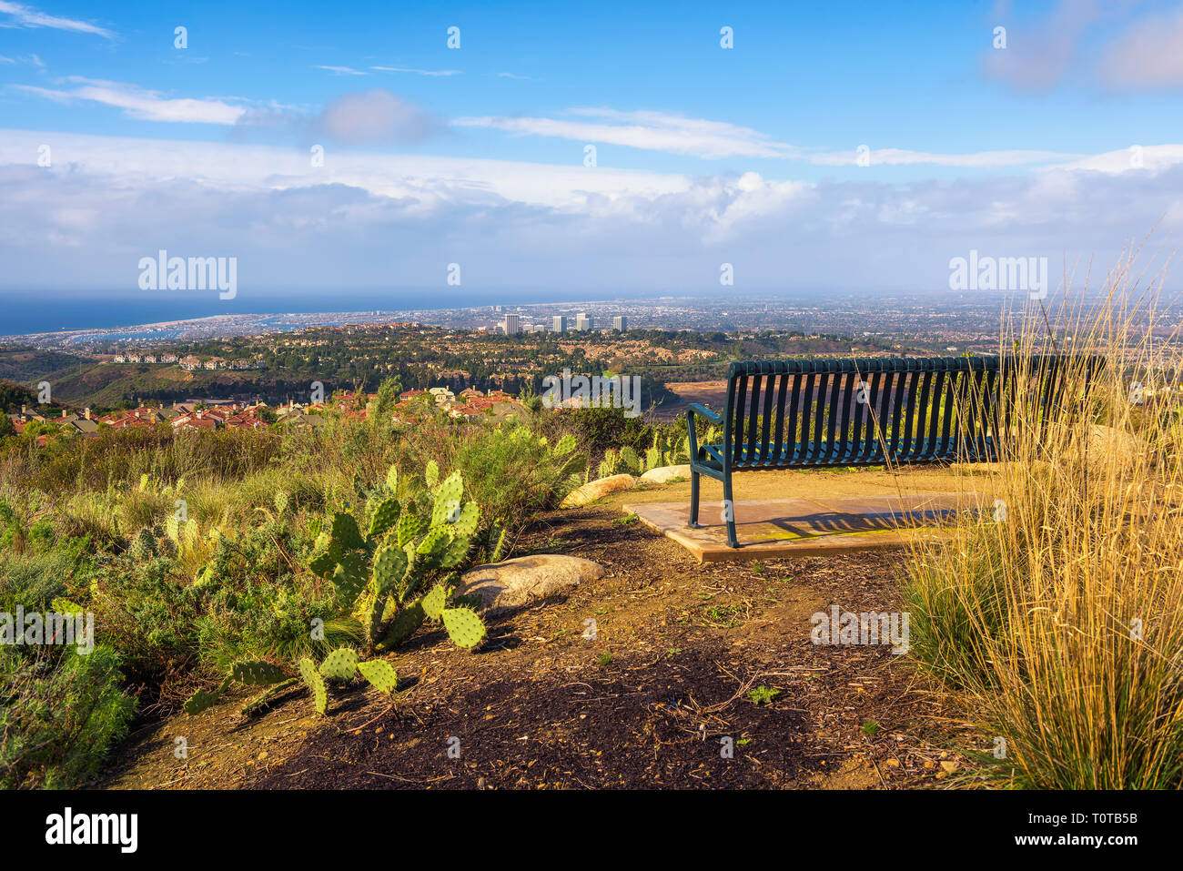 Huntington and Newport Beach viewed from the Vista Ridge Park in California Stock Photo