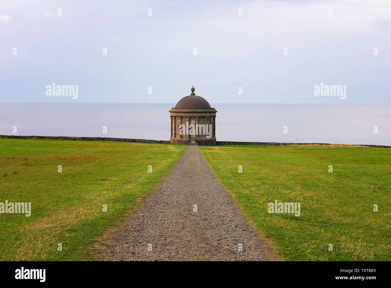 Path leading to Mussenden Temple located near Castlerock in Northern Ireland Stock Photo
