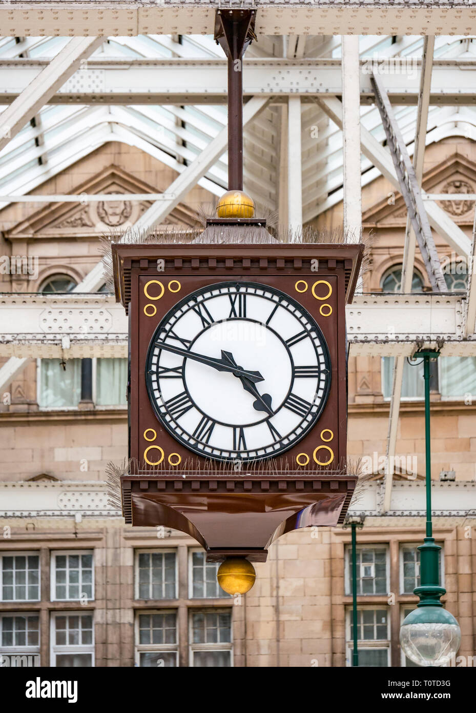 Well known meeting spot, Victorian clock on concourse of Glasgow Central Station, Scotland, UK Stock Photo