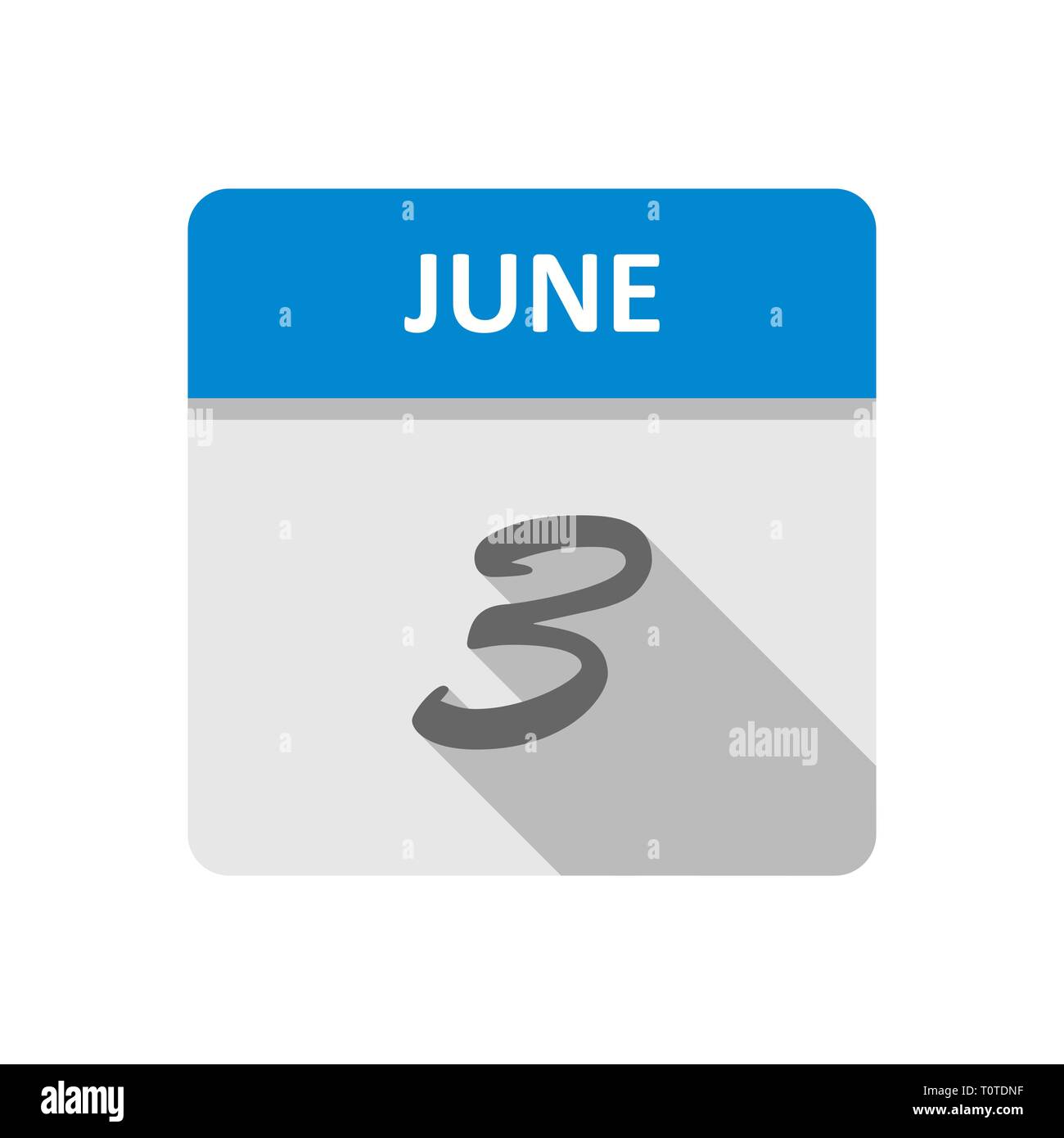 June 3rd Date on a Single Day Calendar Stock Photo Alamy