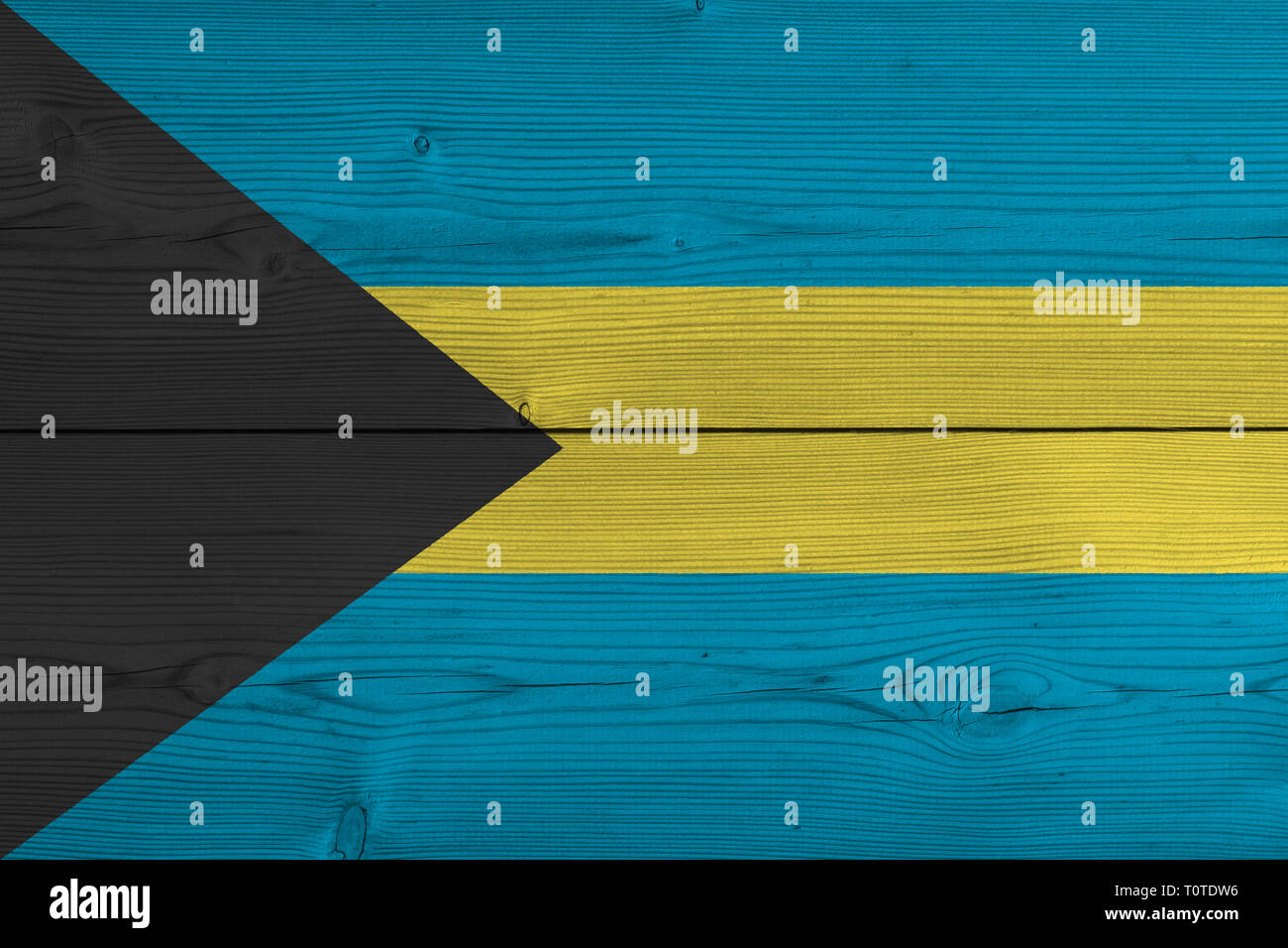 Bahamas flag painted on old wood plank. Patriotic background. National ...