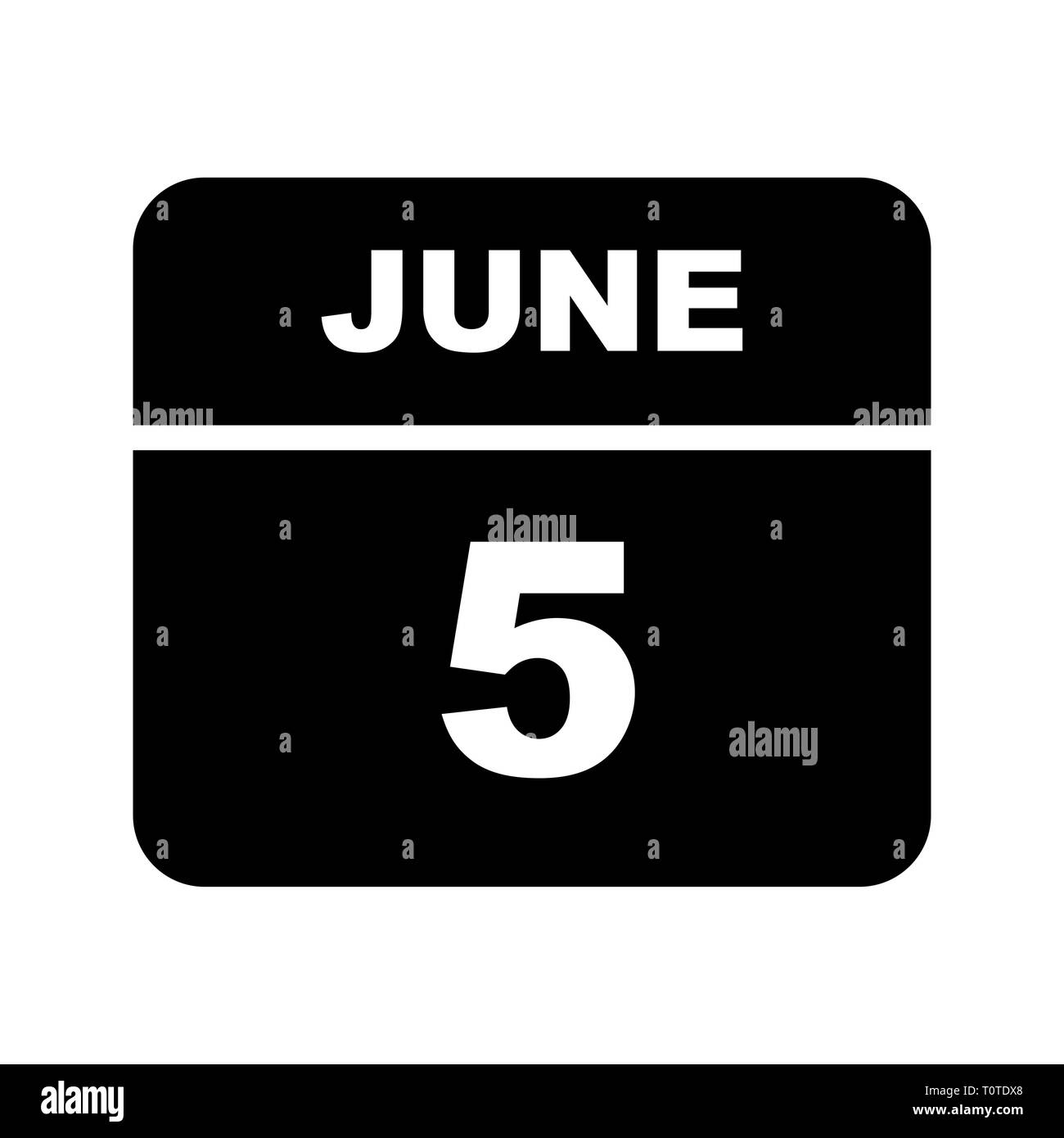 June 5th Date on a Single Day Calendar Stock Photo Alamy