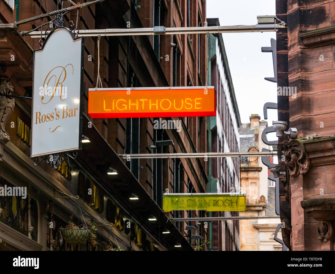 Neon signs for The Lighthouse by Charles Rennie Mackintosh, Mitchell